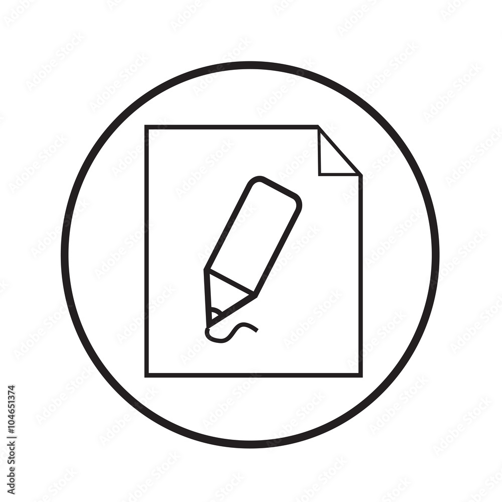 Thin line pencil document icon Illustration design Thin line pencil document icon Illustration design