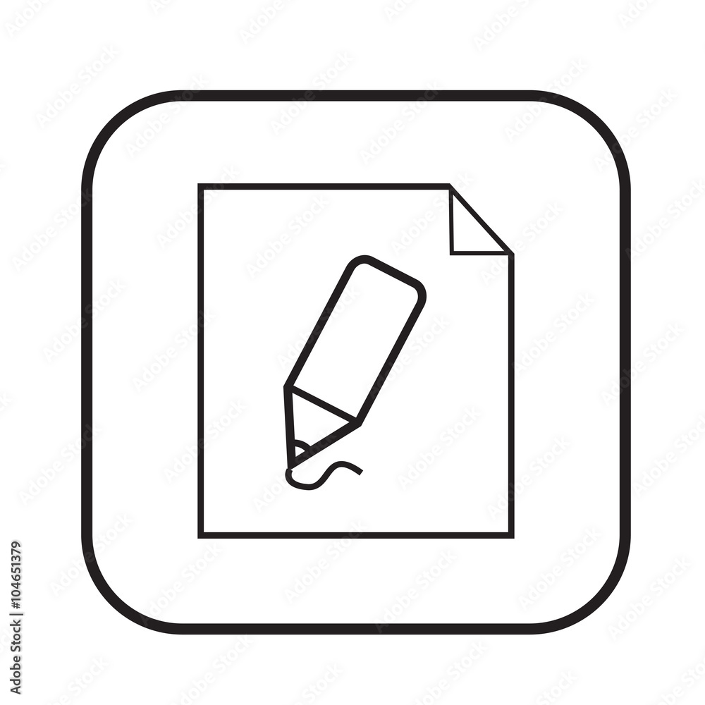 Thin line pencil document icon Illustration design Thin line pencil document icon Illustration design