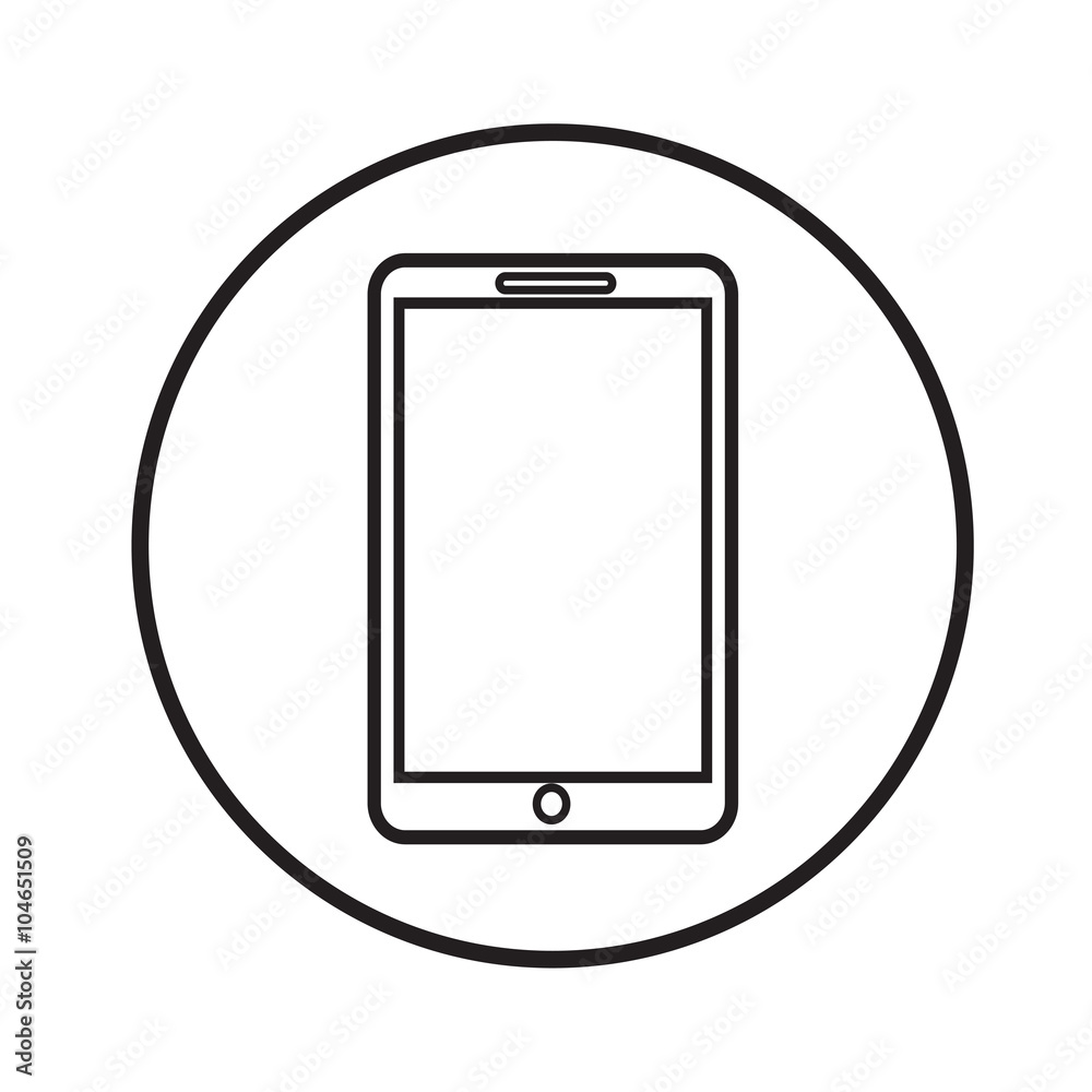 Thin Line Mobile Phone Icon Illustration design Thin Line Mobile Phone Icon Illustration design