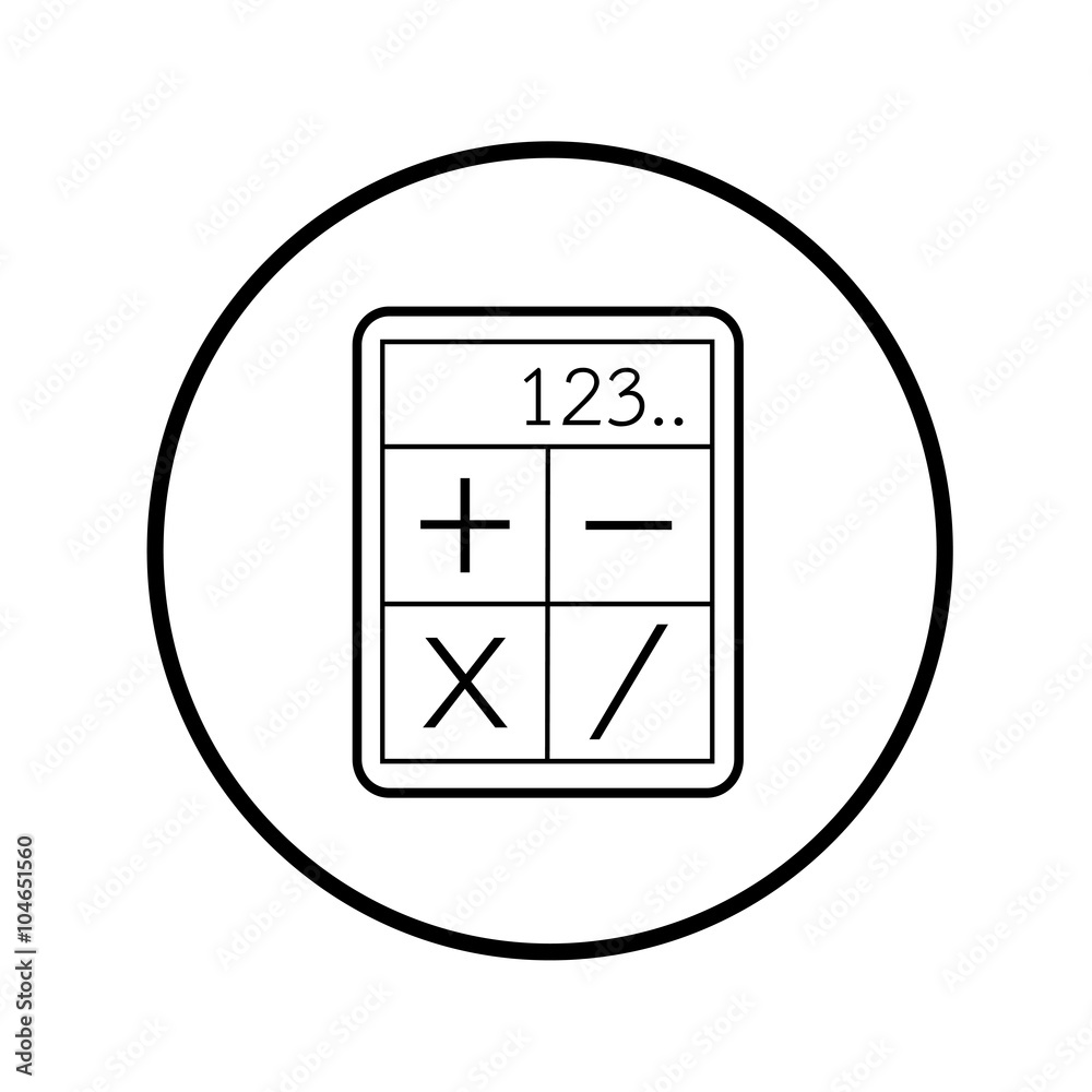 Thin Line Calculator Icon Illustration design Thin Line Calculator Icon Illustration design