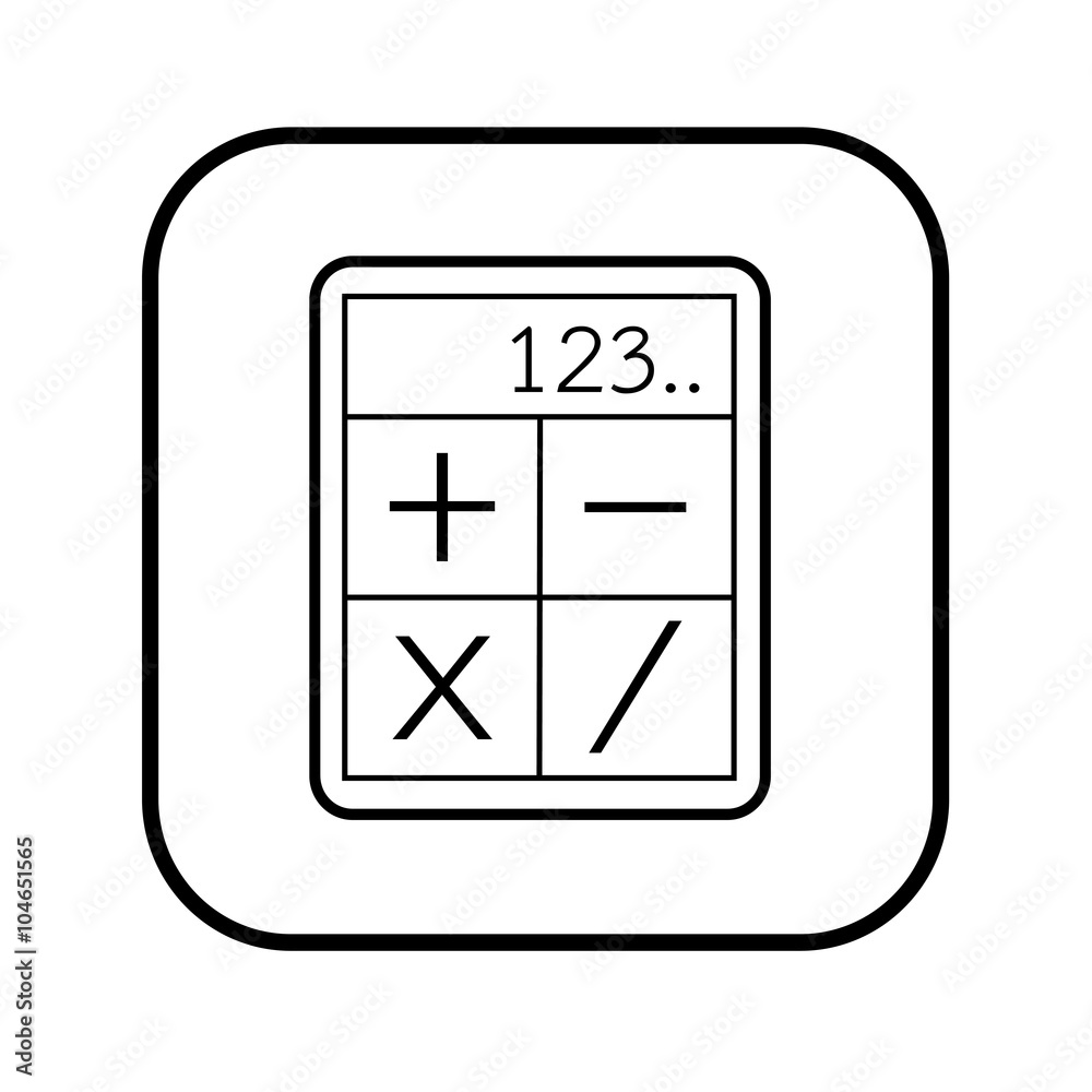 Thin Line Calculator Icon Illustration design Thin Line Calculator Icon Illustration design