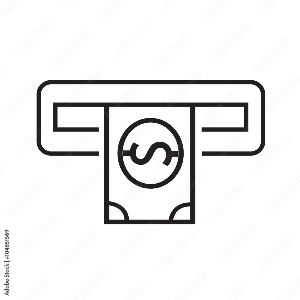 Thin Line Atm Icon Illustration design