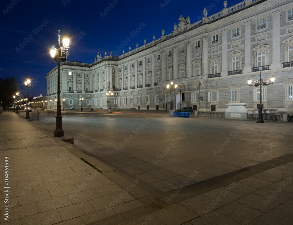 View of Palacio Real by night