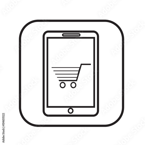 Thin Line Mobile Shopping Icon