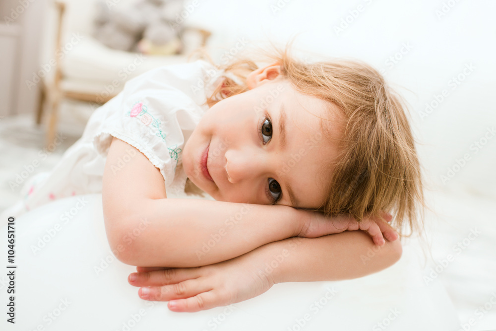 Portrait of a little sweet girl at home Portrait of a little sweet girl at home