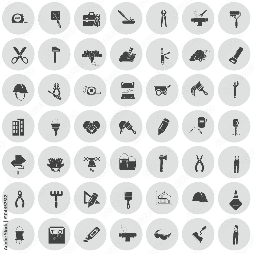 Set of forty nine construction icon Set of forty nine construction icon