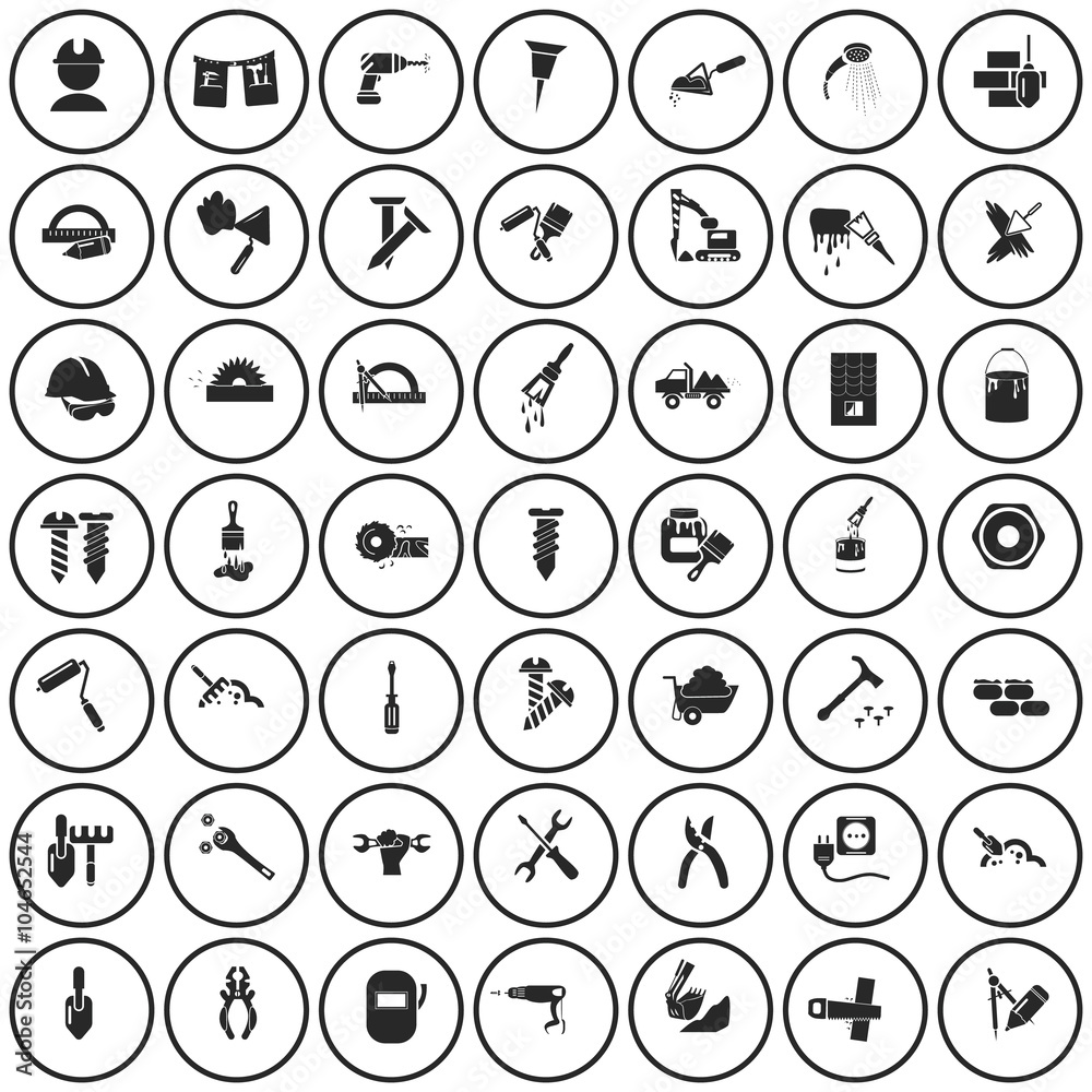 Set of forty nine construction icon Set of forty nine construction icon
