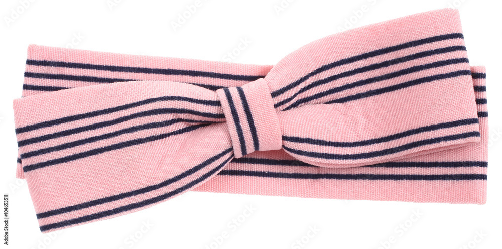 Hair bow tie pink with black stripes Hair bow tie pink with black stripes