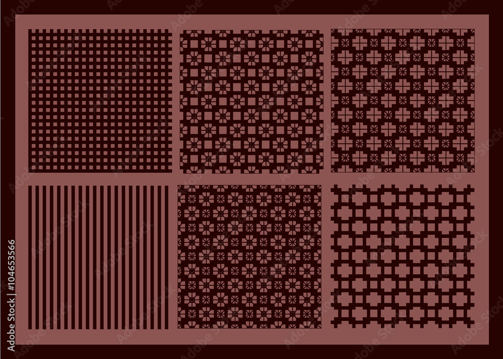 Set of geometric pattern in brown tones Set of geometric pattern in brown tones