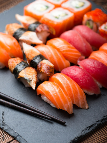 Various kinds of sushi
