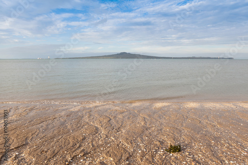 Mission bay view with Rangitoto island background, Auckland, New photo