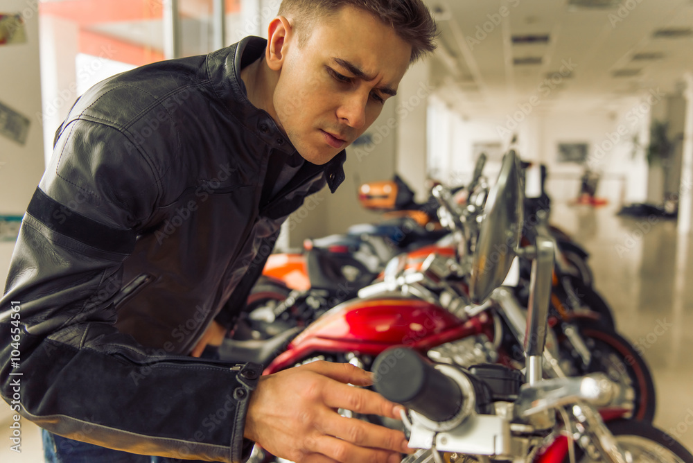 Man with motorbike Man with motorbike