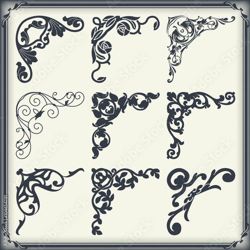Vintage design elements corners