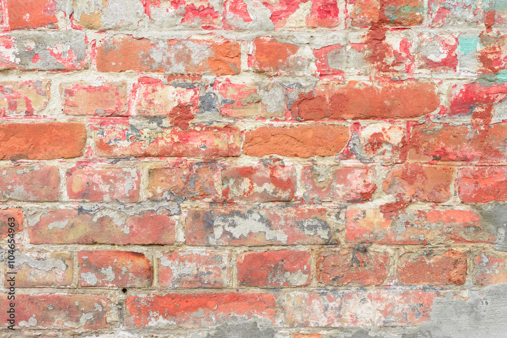 Fototapeta premium Brick texture with scratches and cracks