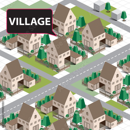 map Isometric village