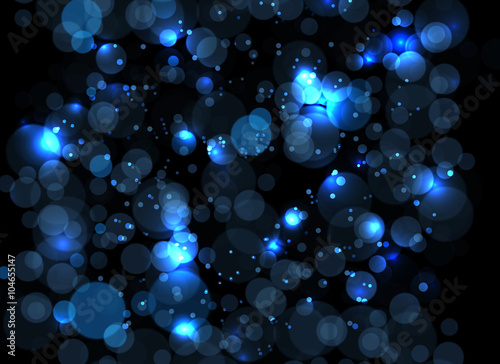Abstract blue bokeh digital background. Vector illustration