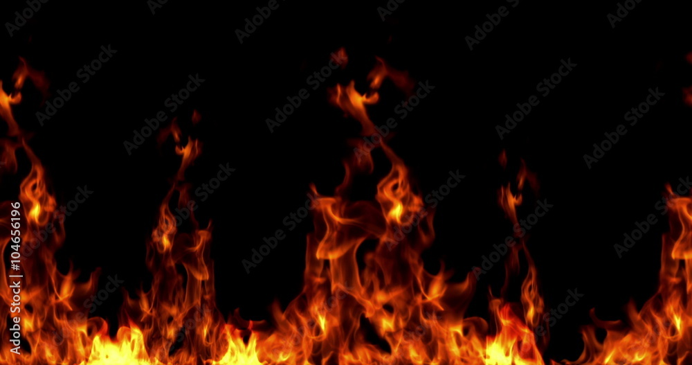real fire flames burn movement on black background loop seamless ready