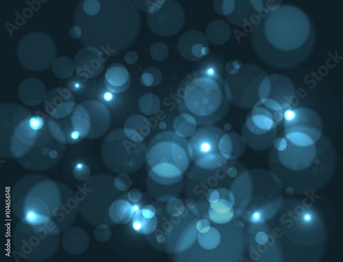 Abstract blue bokeh digital background. Vector illustration