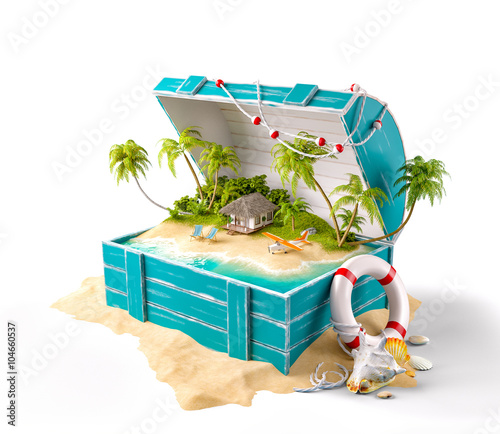 Fantastic tropical island with bungalow