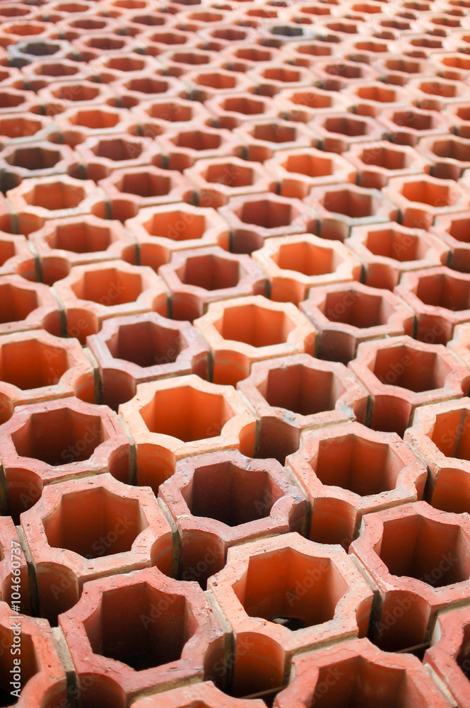 Fototapeta premium Bricks With holes pattern wall 