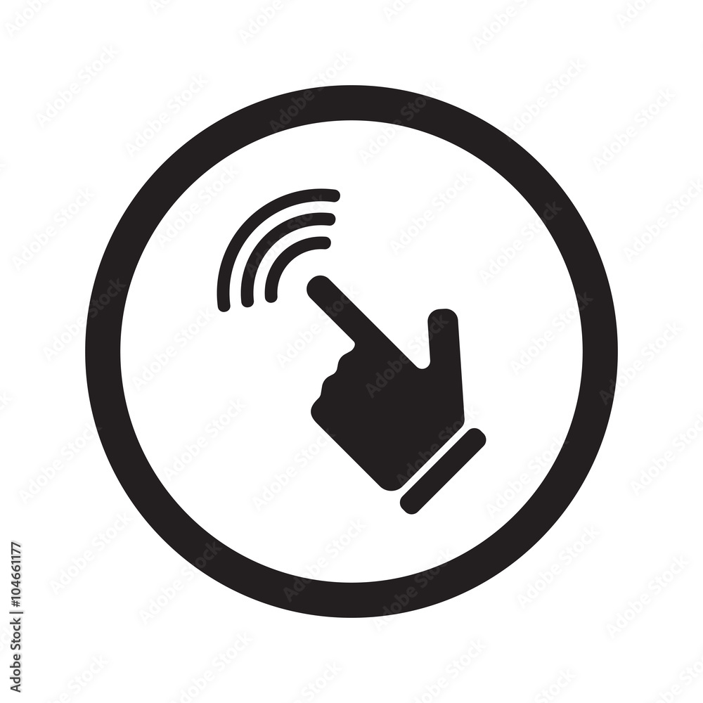 Flat black Touch Screen web icon in circle on white background Flat black Touch Screen web icon in circle on white background