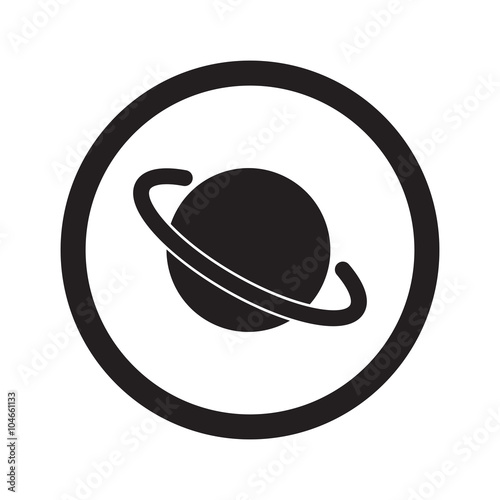 Flat black Jupiter Icon web icon in circle on white background