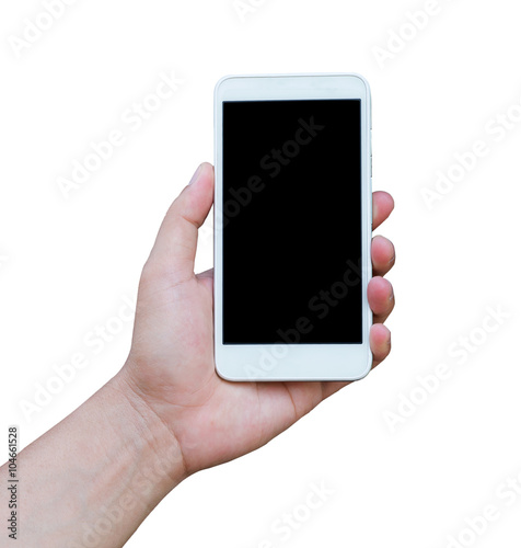 Touch screen mobile phone, in hand