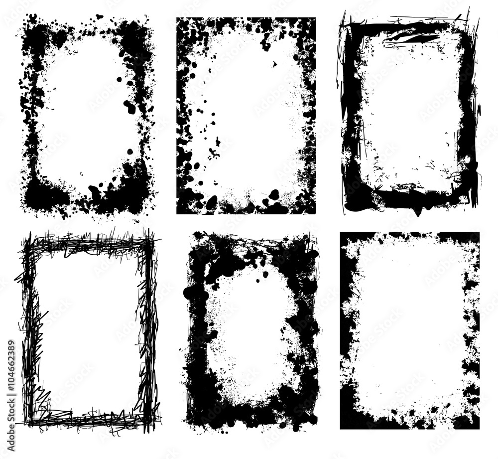 Grunge frame vector set