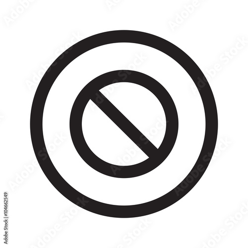 Flat black Forbidden web icon in circle on white background
