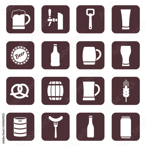 Beer vector icons set