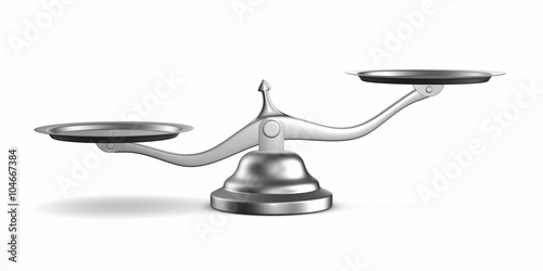 Fényképezés Scales on white background. Isolated 3D image