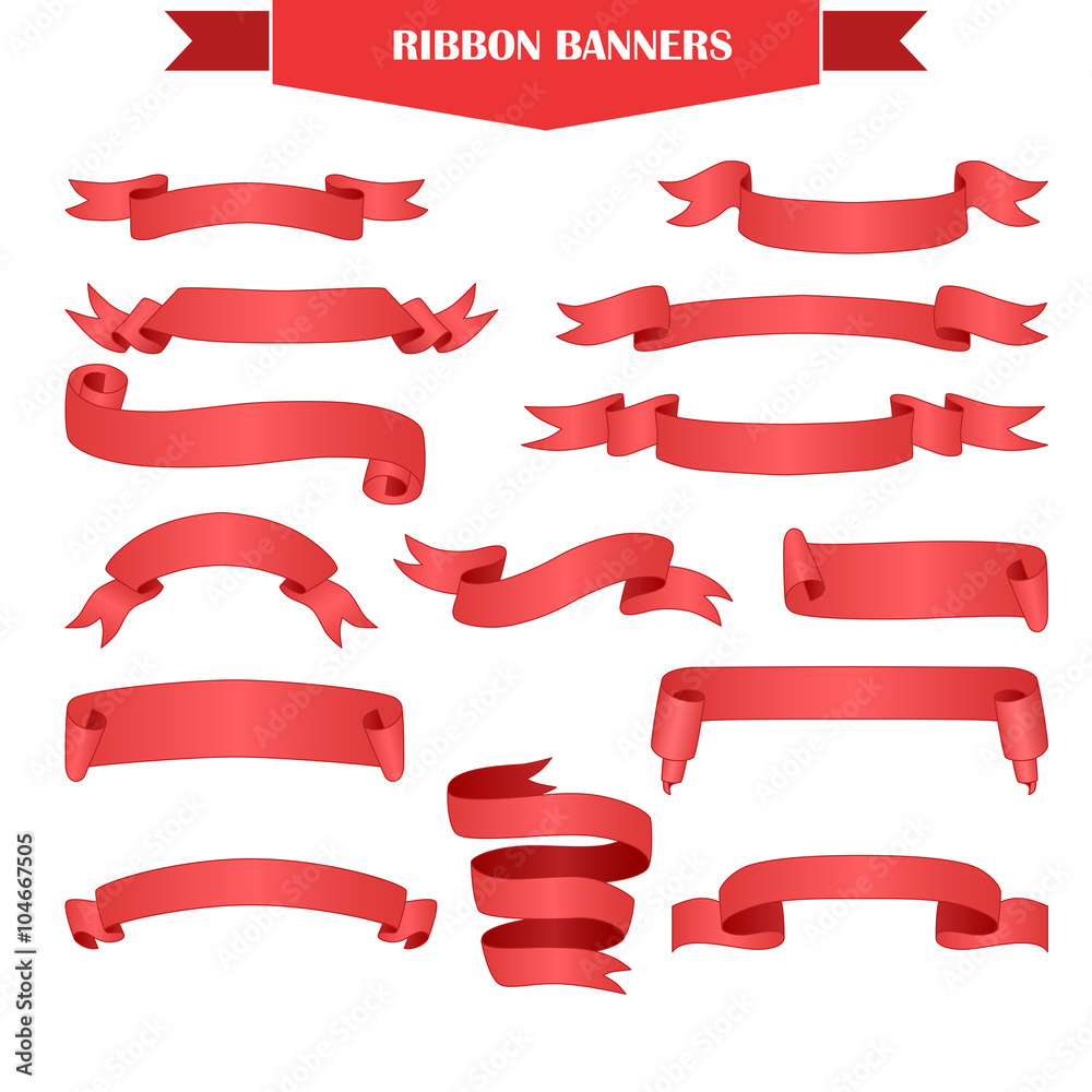 Ribbon banner set - obrazy, fototapety, plakaty 