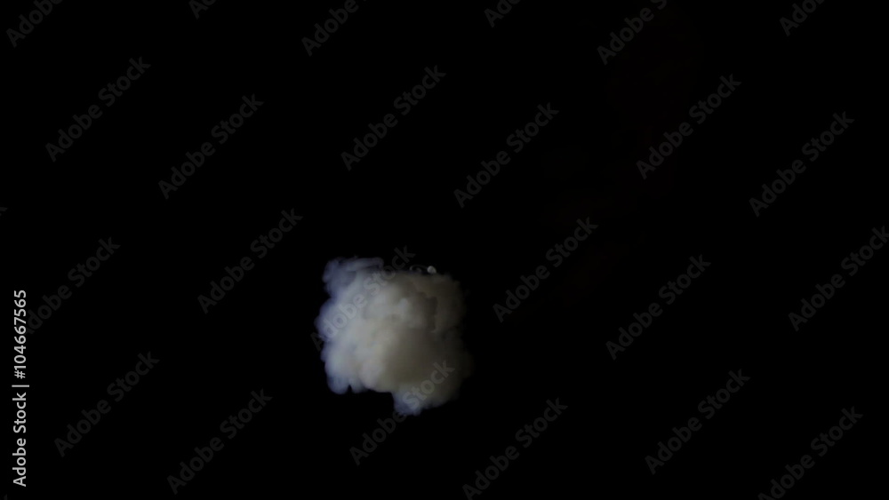 White Ink Explosion Cloud In Slow Motion. Fantastic white ink explosion cloud filmed in super slow motion. Filmed on a black background so great for matte tracks and ink reveal effects.