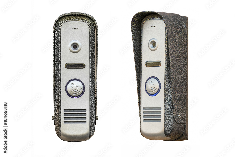 Fototapeta premium Intercom outside panel isolated on a white background