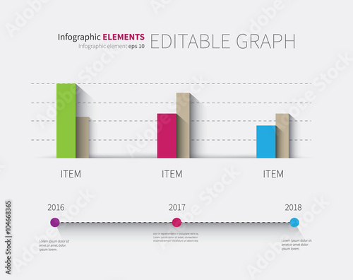modern infographic graph with timeline / vector diagram, chart template for clean business presentation.