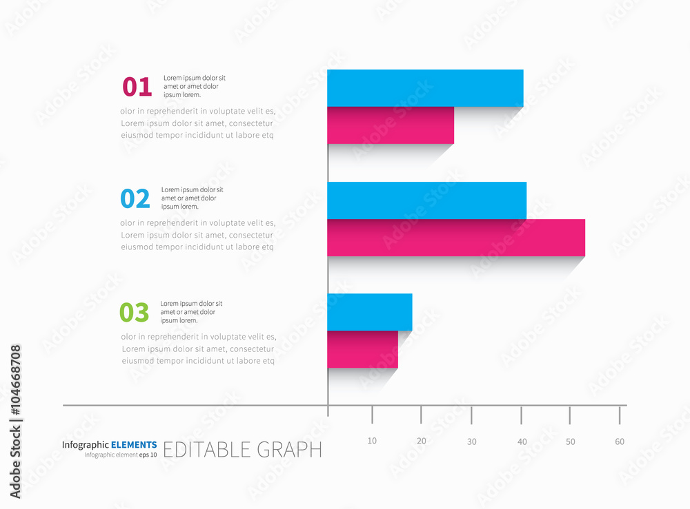 modern infographic graph in two colors / flat design diagram with shadow and options, editable graphic modern infographic graph in two colors / flat design diagram with shadow and options, editable graphic