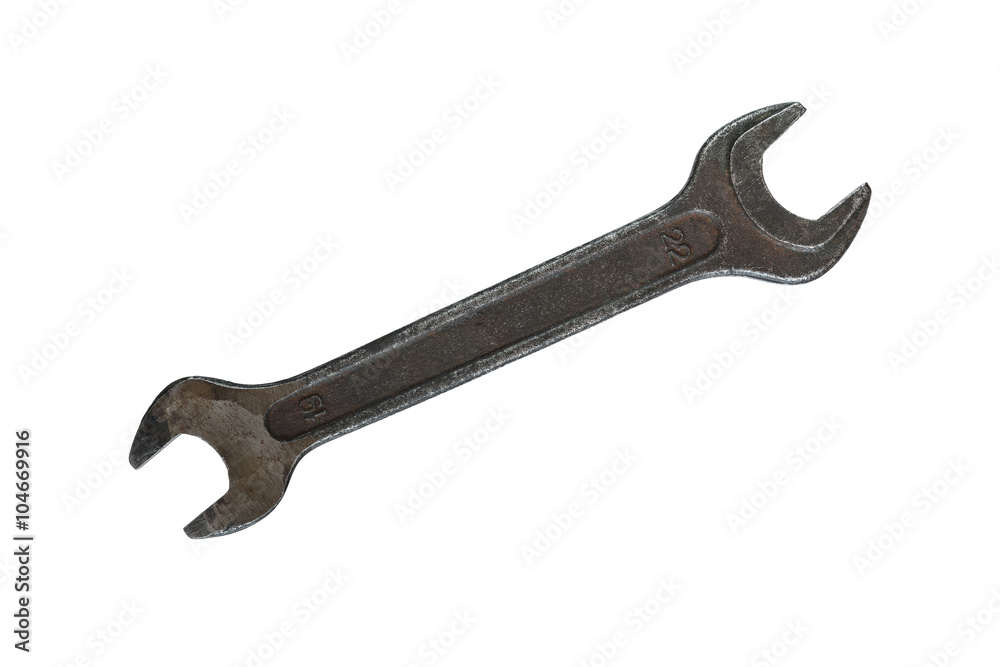 wrench Old tools on a white background wrench Old tools on a white background