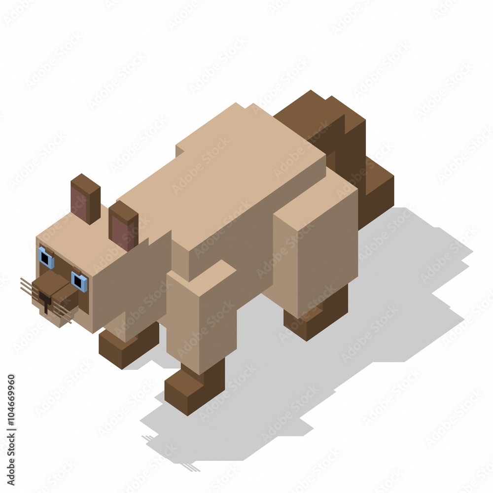 Naklejka premium isometric rectangle design cat standing