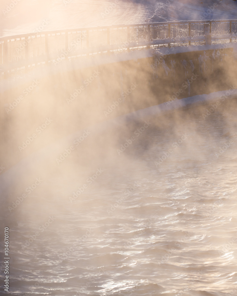 Εκτύπωση καμβά Water vapor illuminated by sunlight