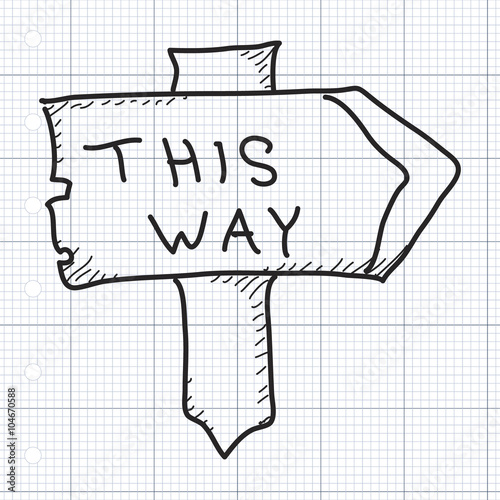 Simple doodle of a signpost