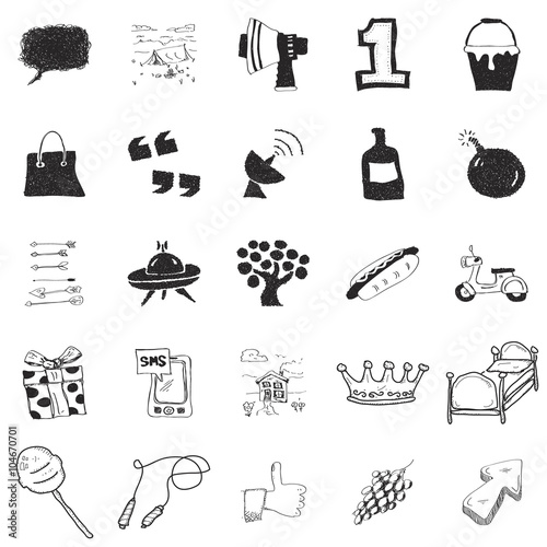 Set of 25 doodle illustrations