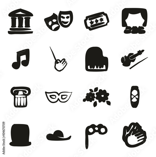 Theater Icons Freehand Fill