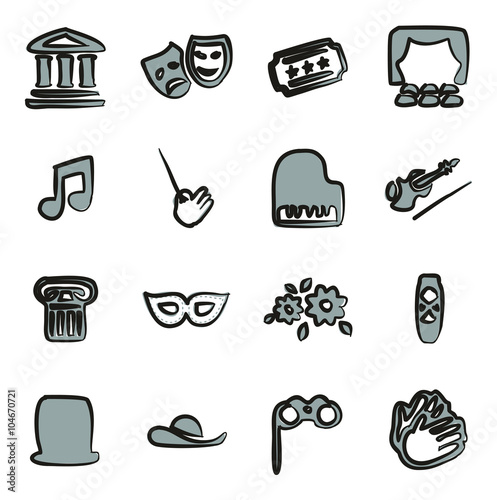 Theater Icons Freehand 2 Color
