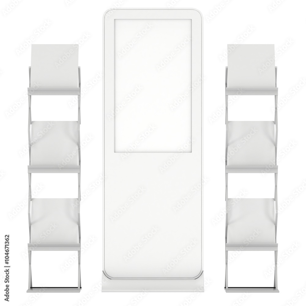LCD display stand and magazine rack. LCD display stand and magazine rack.