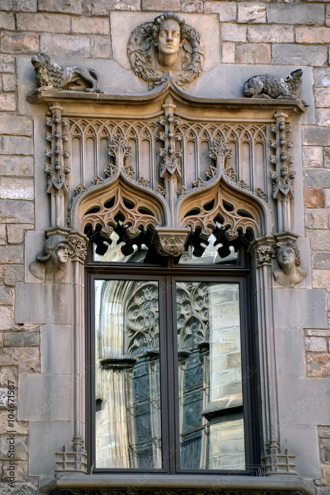 Window in Gothic quarter, Barcelona