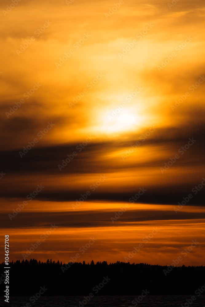 Fiery sunset background