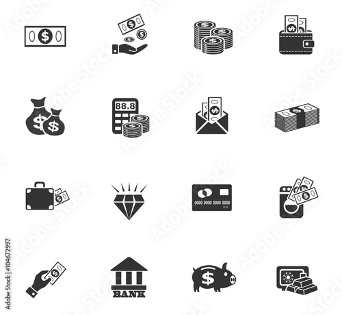 hand and money icon set