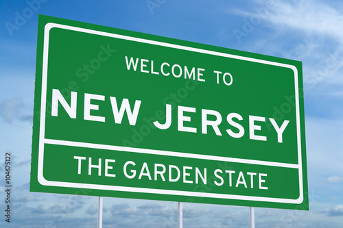 Welcome to New Jersey state road sign