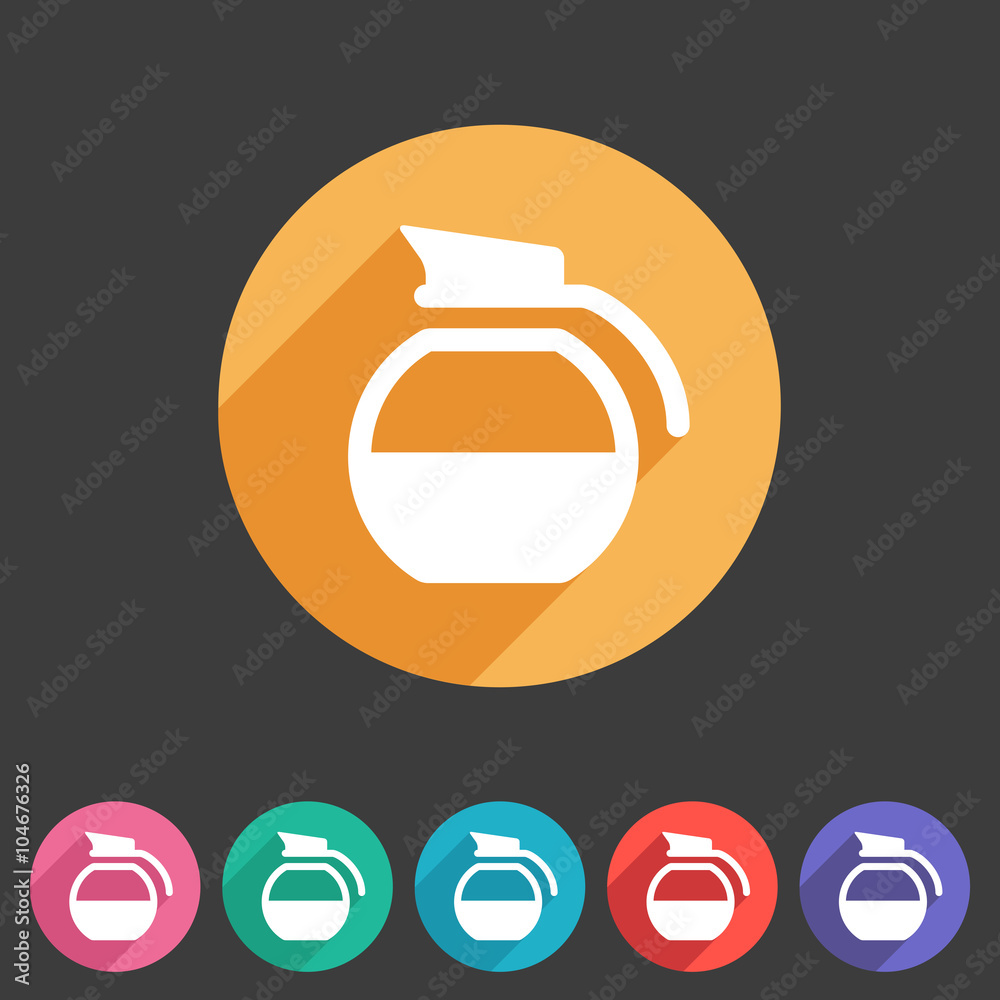 coffee pot kettle icon flat web sign symbol logo label coffee pot kettle icon flat web sign symbol logo label