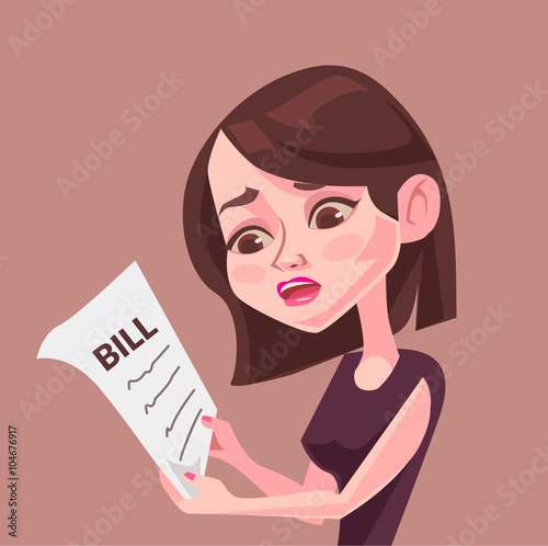 Big bill. Vector flat illustration